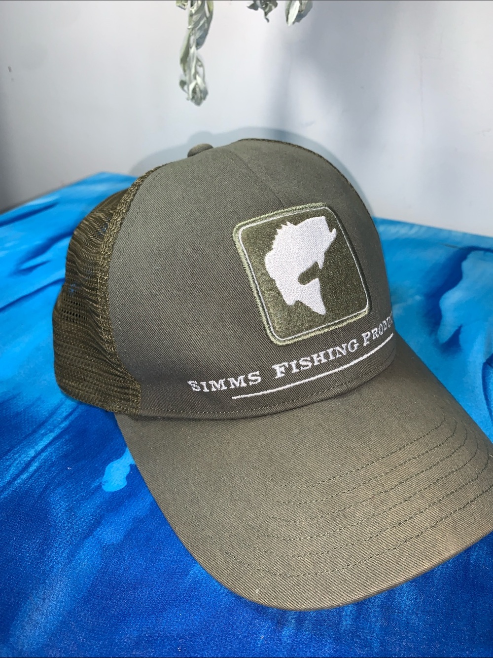 Simms Olive Green Fishing Trucker Hat